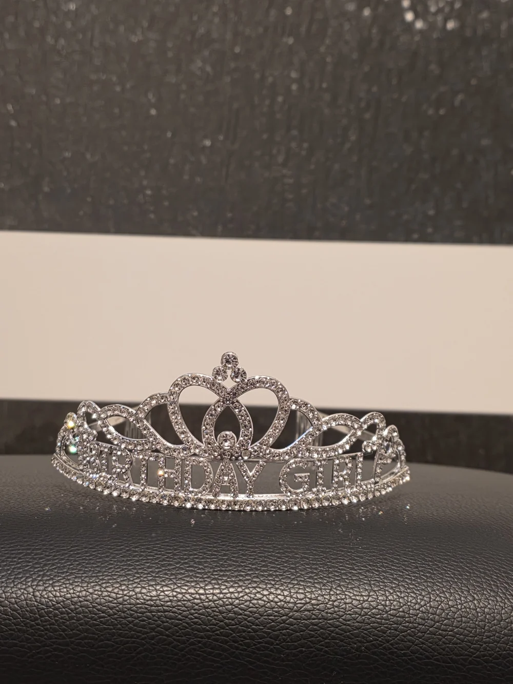 Birthday Girl Rhinestone Tiara Crown - Silver